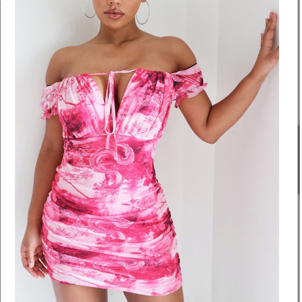 bright pink dress